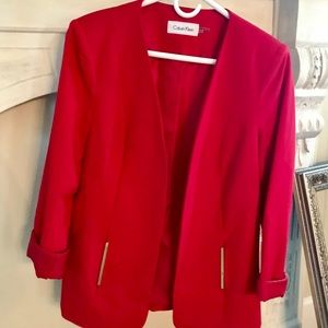 Calvin Klein red blazer size 12
